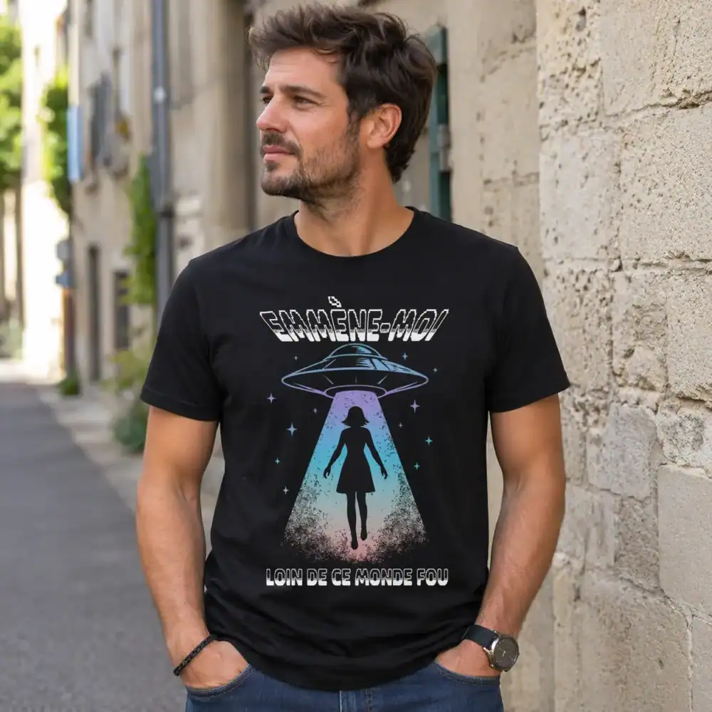t shirt « emmène moi loin de ce monde fou »