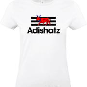 t shirt adishatz style sportif avec vache béarnaise pilou shop 64 coupe femme blanc