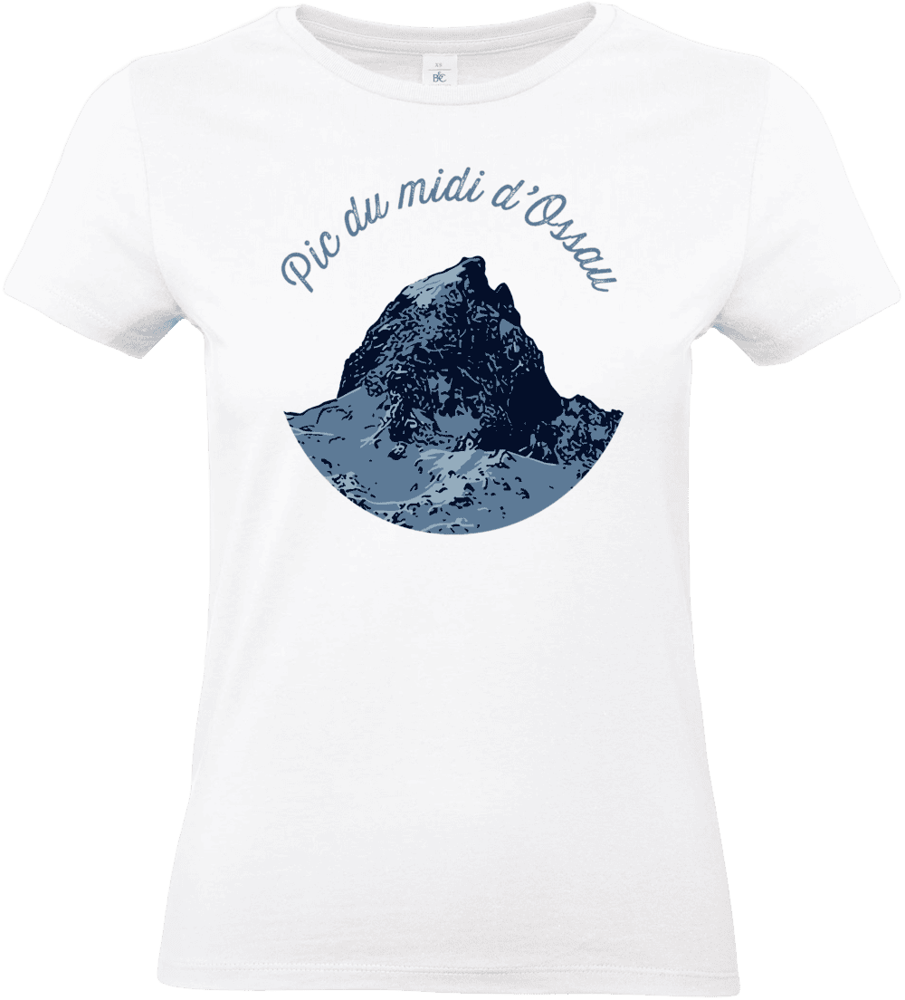 t shirt blanc femme pic du midi d ossau design graphique pilou shop 64