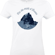 t shirt blanc femme pic du midi d ossau design graphique pilou shop 64