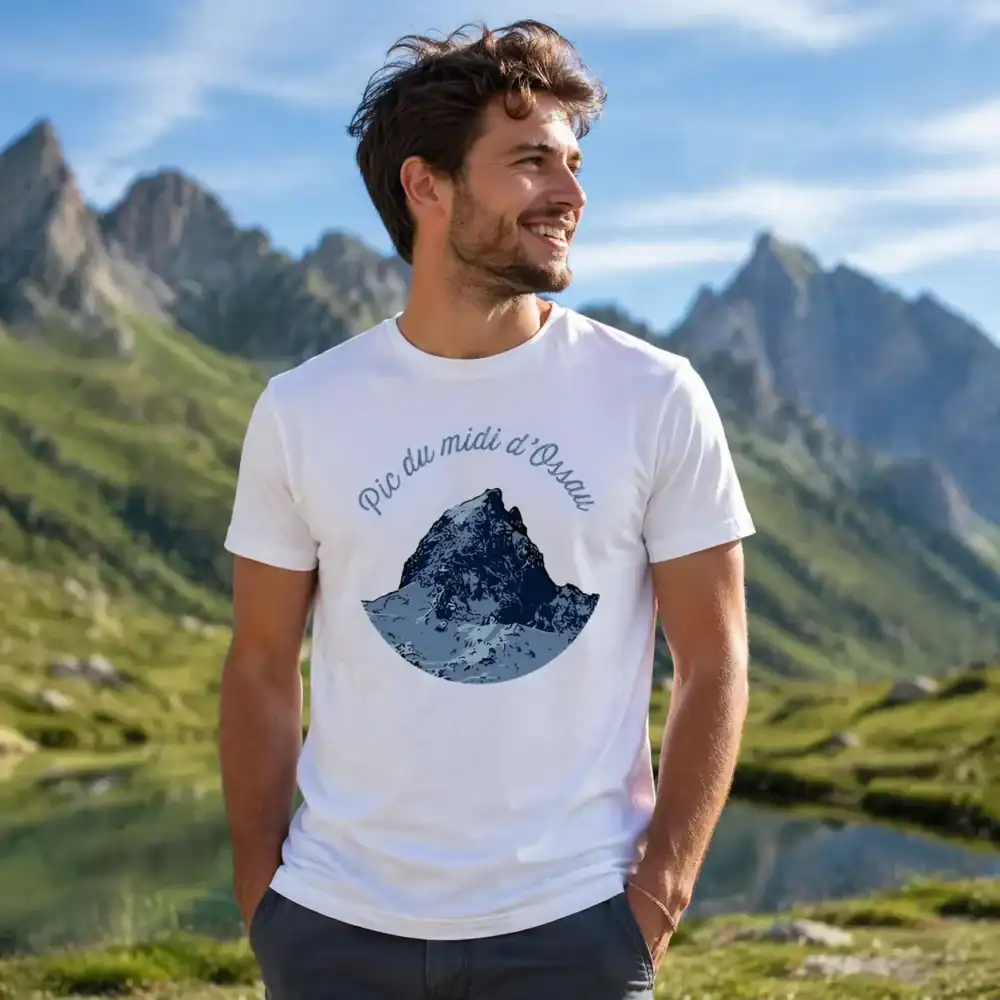 T-shirt Pic du midi d’Ossau porté par homme en montagne