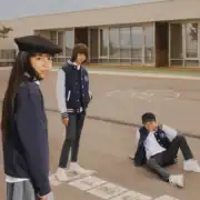 Enfants portant vêtements scolaires Kariban dans une cour.