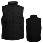 doudoune noir sans manche personnalisee Gilet sans manches noir zippé vu de face et dos