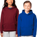 Enfants portant des sweats à capuche colorés Kariban