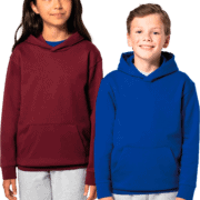 Enfants portant des sweats à capuche colorés Kariban