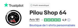 Avis clients Pilou Shop 64 avec note 4,9 sur 5 basée sur plus de 140 avis