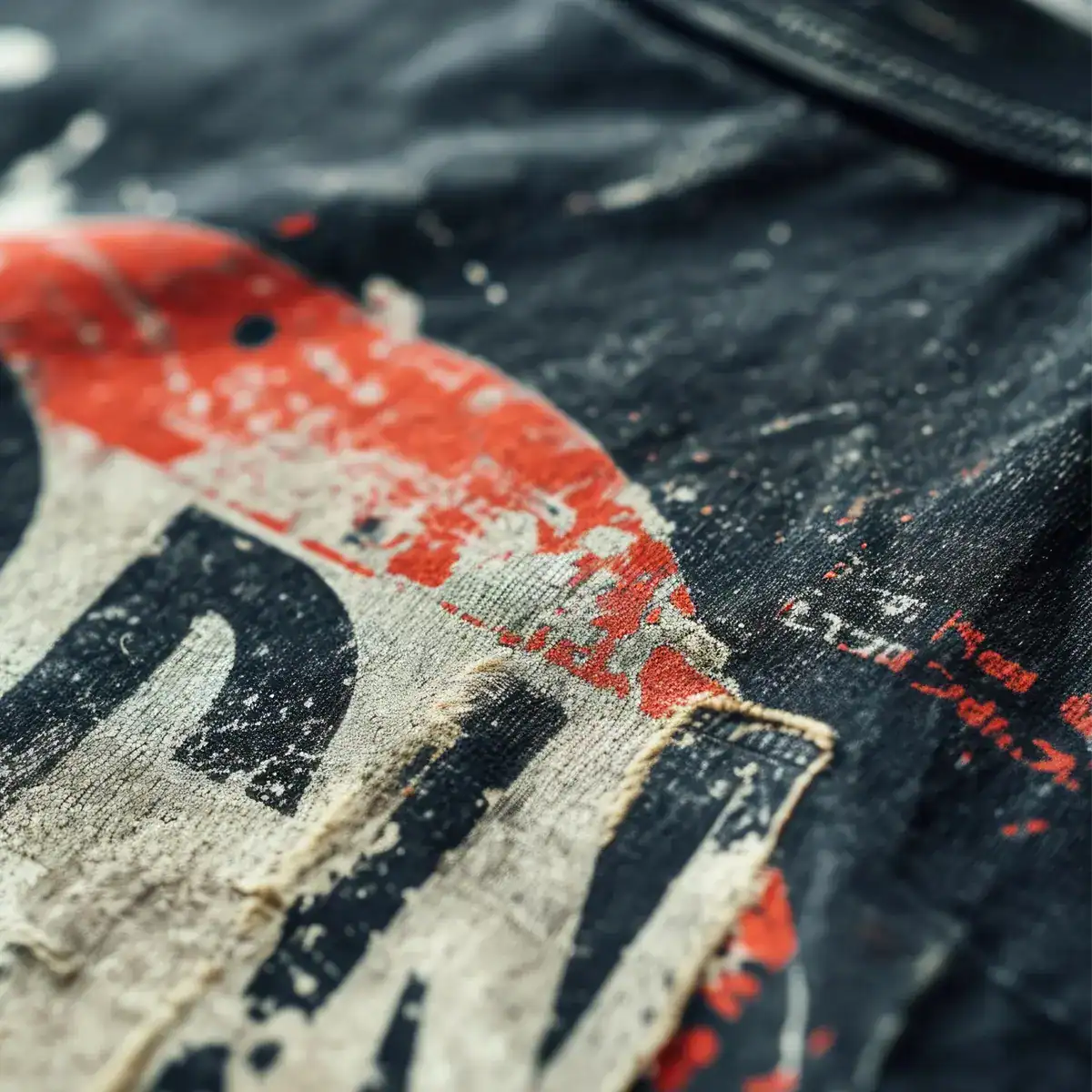 marquage textile craquelé et usé après lavage sur t-shirt personnalisé bas de gamme