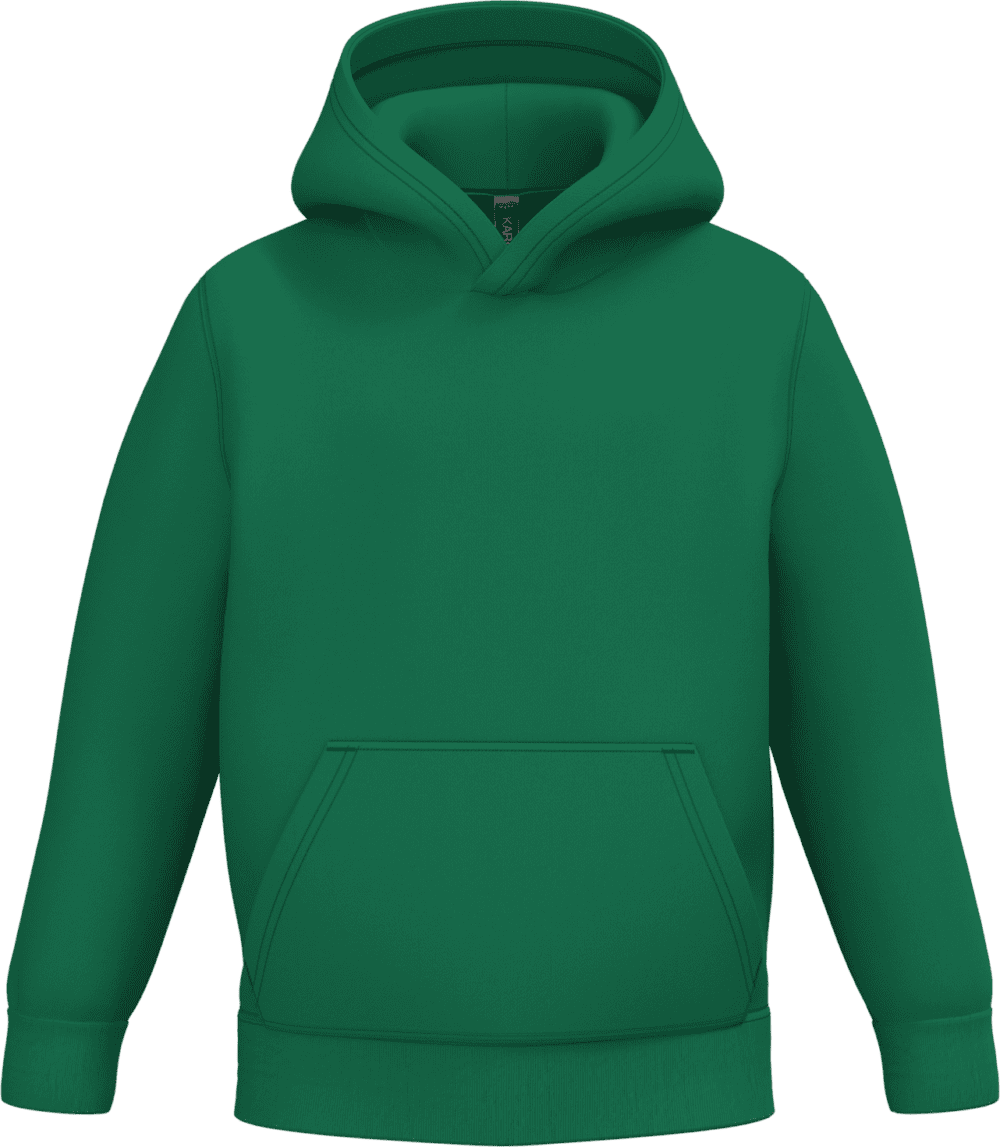 Sweat à capuche vert unisexe avec poche a personnaliserkangourou
