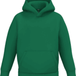 Sweat à capuche vert unisexe avec poche a personnaliserkangourou