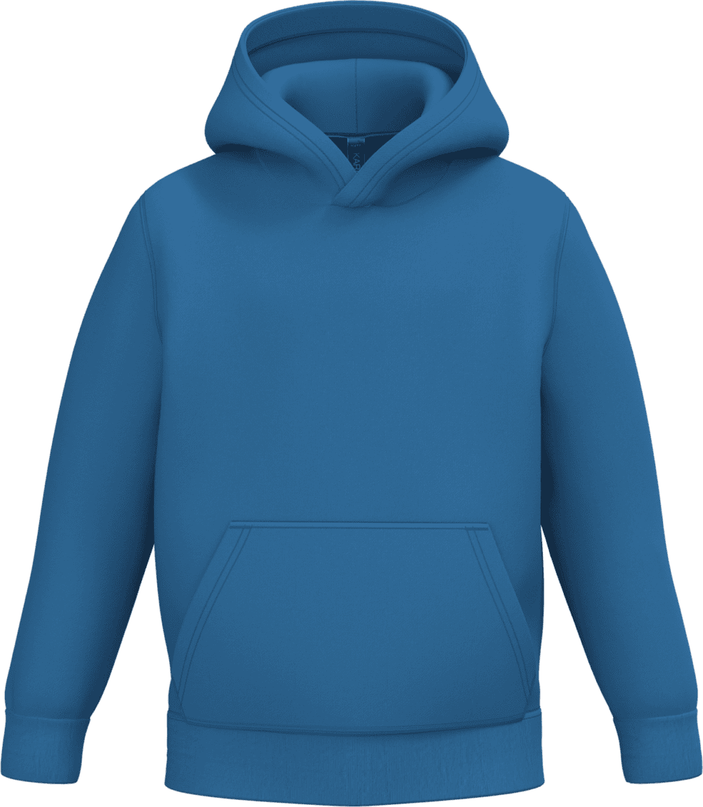 Sweat à capuche bleu uni pour enfant a personnaliser