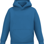 Sweat à capuche bleu uni pour enfant a personnaliser