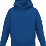 Sweat à capuche bleu uni avec poche frontale a personnaliser