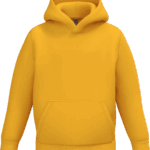 Sweat à capuche jaune uni avec poche avant