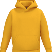 Sweat à capuche jaune uni avec poche avant