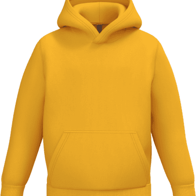 Sweat à capuche jaune uni avec poche avant