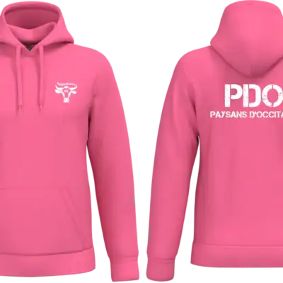 Sweat à capuche rose Paysans d'Occitanie