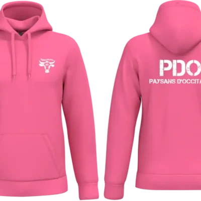 Sweat à capuche rose Paysans d'Occitanie