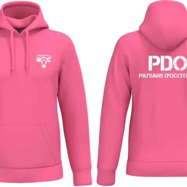 Sweat à capuche rose Paysans d'Occitanie