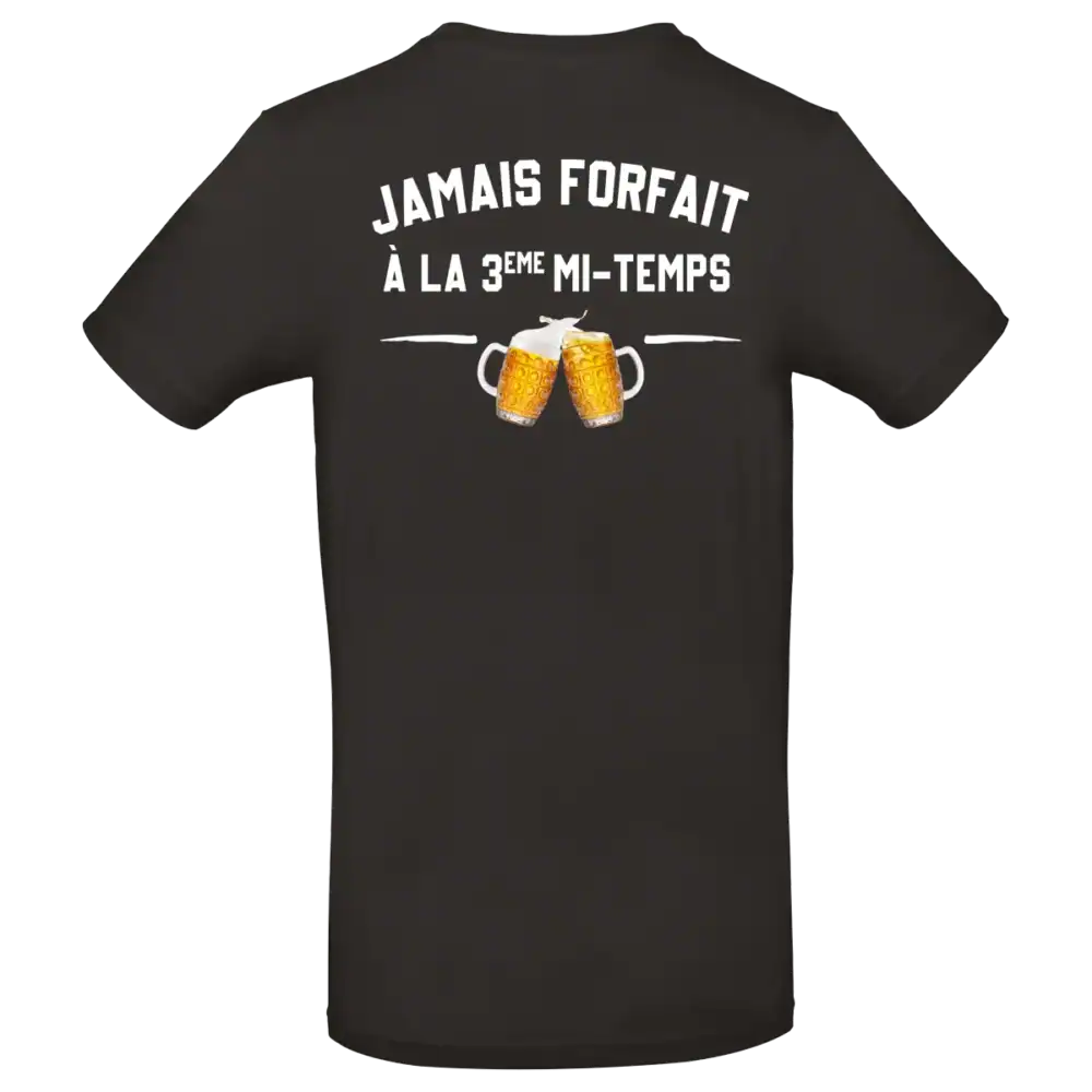 T-shirt noir Béarnais Capbourrut jamais forfait à la troisième mi-temps