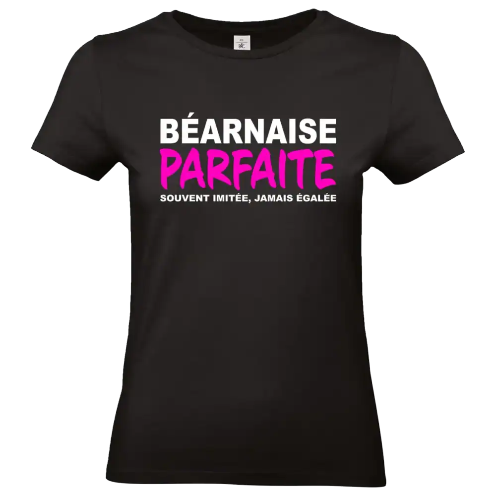 T-shirt Béarnaise Parfaite noir impression humour béarnais