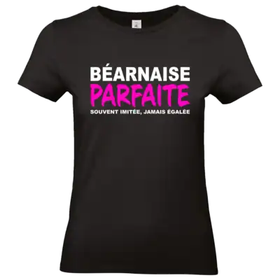T-shirt Béarnaise Parfaite noir impression humour béarnais