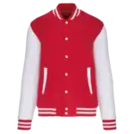Veste varsity rouge et blanche unisexe