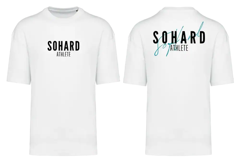 T-shirt blanc avec inscription Sohard Coaching