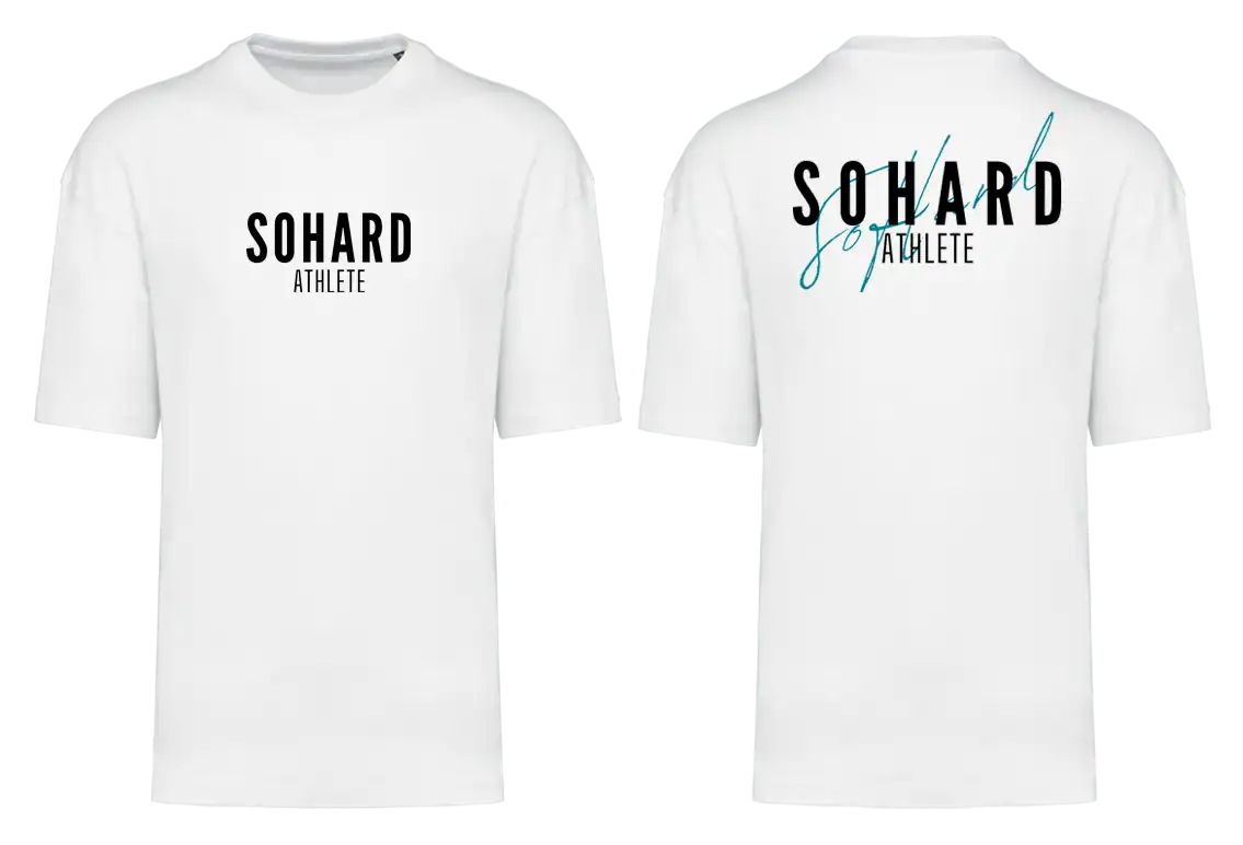 T-shirt blanc avec inscription Sohard Coaching