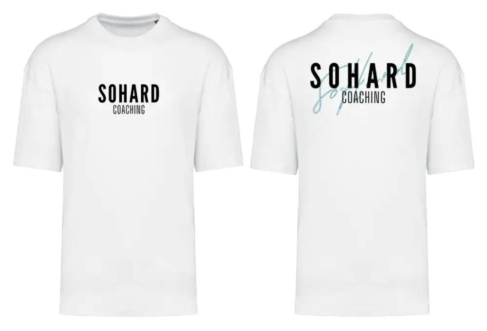 T-shirt blanc avec inscription Sohard Coaching