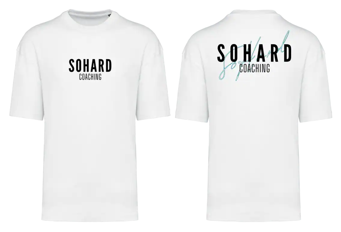T-shirt blanc avec inscription Sohard Coaching
