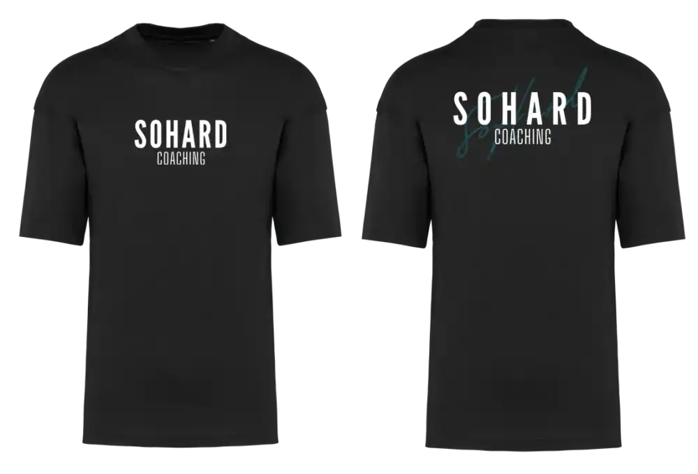 T-shirt noir avec inscription Sohard Coaching