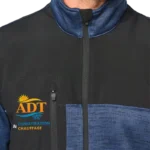 Veste Pro 380 personnalisée avec logo en zone poitrine droite anti cœur – exemple de maquette