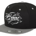 Casquette snapback noire et grise Gary’s Ink Studio logo GINK édition officielle vue 3/4