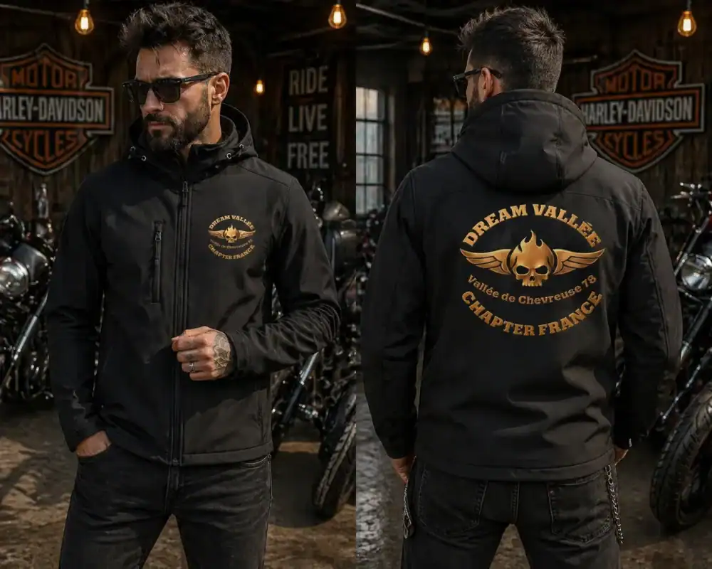 softshell officielle dream vallée chapter france – manches & capuche amovibles