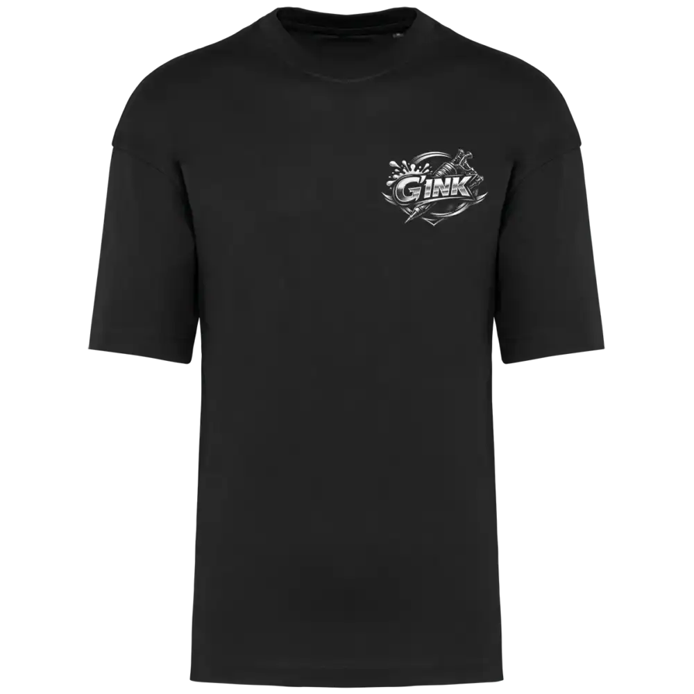 T shirt oversize noir Gary’s Ink Studio logo poitrine imprimé DTF Pilou Shop 64