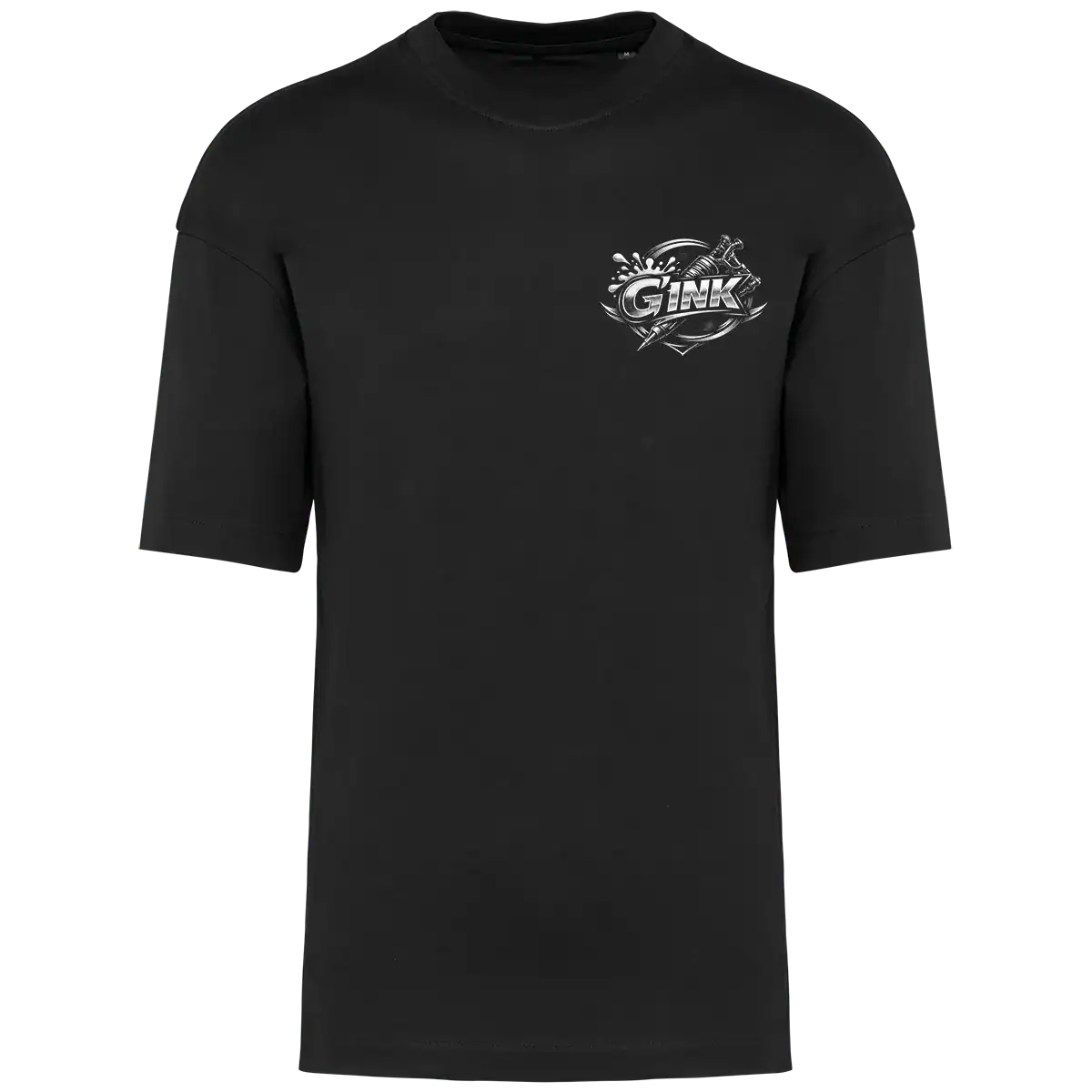 T shirt oversize noir Gary’s Ink Studio logo poitrine imprimé DTF Pilou Shop 64