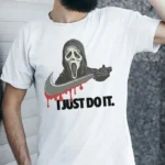 tshirt blanc humour horreur ghost i just do it homme impression dtf pilou shop 64