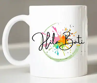 Mug Hila Bati blanc avec logo officiel impression premium