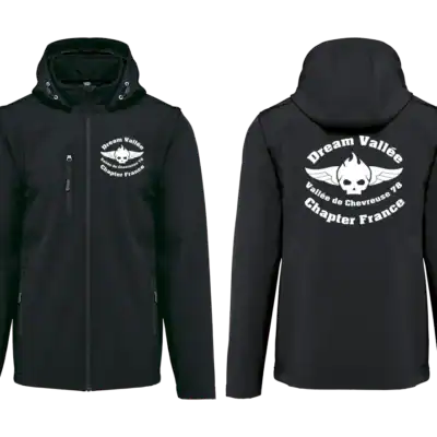 Softshell noire Dream Vallée Chapter France manches et capuche amovibles