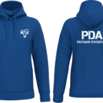 Sweat a capuche PDA Paysans d Aquitaine 40 BLEU marquage coeur et dos
