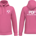 Sweat à capuche ROSE Paysans de France PDF impression blanche avant et dos