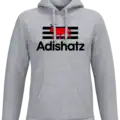 Sweat à capuche Adishatz gris avec vache béarnaise rouge impression DTF premium Pilou Shop 64