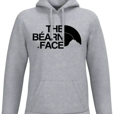 Sweat à capuche The Béarn Face noir et gris impression DTF premium Pilou Shop 64 design sud ouest GRIS