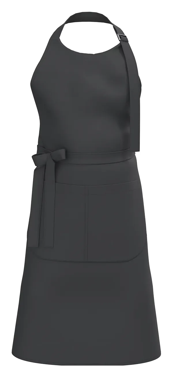 tablier noir professionnel personnalisable avec grande poche frontale et lien de serrage