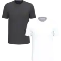 T-shirt personnalisable noir et blanc coupe classique col rond – textile vierge premium prêt à marquer Pilou Shop 64
