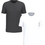 T-shirt personnalisable noir et blanc coupe classique col rond – textile vierge premium prêt à marquer Pilou Shop 64