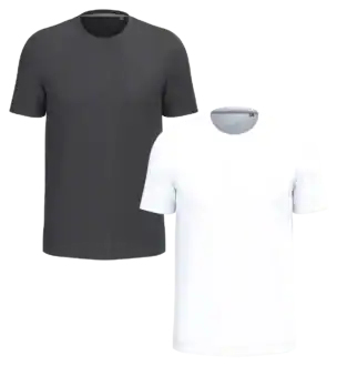 T-shirt personnalisable noir et blanc coupe classique col rond – textile vierge premium prêt à marquer Pilou Shop 64