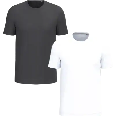 T-shirt personnalisable noir et blanc coupe classique col rond – textile vierge premium prêt à marquer Pilou Shop 64