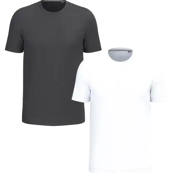 T-shirt personnalisable noir et blanc coupe classique col rond – textile vierge premium prêt à marquer Pilou Shop 64