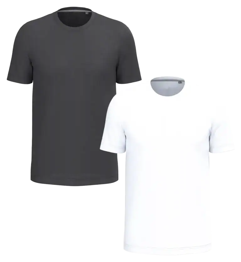 T-shirt personnalisable noir et blanc coupe classique col rond – textile vierge premium prêt à marquer Pilou Shop 64